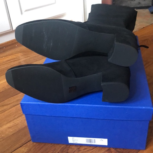 NIB Stuart Weitzman Irena Black Suede 11.5 lacetop over the knee boots round toe - Picture 7 of 11